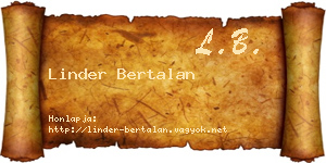 Linder Bertalan névjegykártya